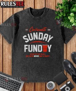 Top Never Lost A Party Sunday Cincinnati Football washed t-shirt in vibrant colors, perfect for game day celebrations.
