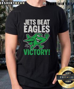 Top New York Jets vs Philadelphia Eagles Victory NFL 2025 T-Shirt featuring team logos and vibrant design.