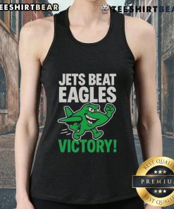 Top New York Jets vs Philadelphia Eagles Victory NFL 2025 tank top showcasing team logos and vibrant colors.