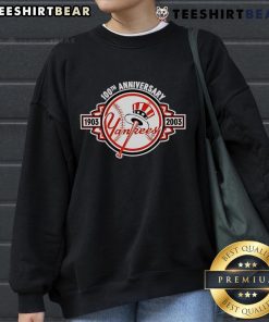Top New York Yankees 1903-2003 100th Anniversary sweatshirt featuring classic logo and vintage design elements.