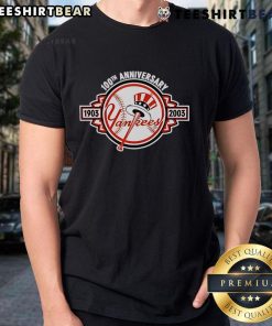 Top New York Yankees 1903-2003 100th Anniversary T-Shirt featuring iconic team logo and vintage design.
