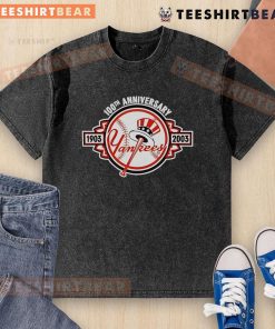 Top New York Yankees 1903-2003 100th Anniversary washed t-shirt showcasing vintage team logo and classic design.