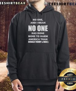 Donald Trump and MAGA hoodie showing strong anti-Trump sentiment with bold text highlighting harm to America.
