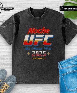 Top Noche UFC 2025 San Antonio Texas washed t-shirt featuring bold graphics and comfortable fit for fight fans.