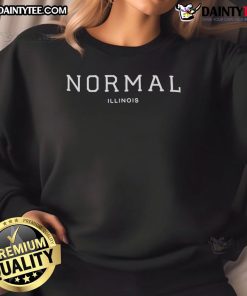 Cozy Top Normal Illinois sweatshirt in navy blue, perfect for casual wear and showcasing local pride in Illinois.