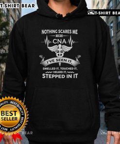 Top Nothing Scares Me I Am A CNA hoodie showcasing bold text, perfect for proud certified nursing assistants.