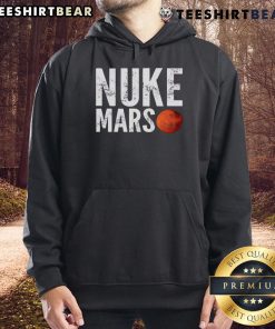 Top Nuke Mars Hoodie featuring a vibrant design of a rocket launching towards Mars, perfect for space enthusiasts.