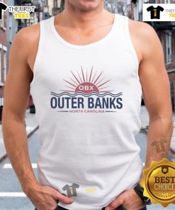 Stylish tank top featuring 'Top Outer Banks Destination' design, perfect for summer beach outings and vacations.