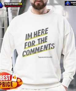 Alt Text: Trendy 'I'm Here for the Comments' sweatshirt featuring a stylish paper plane design, perfect for casual wear.