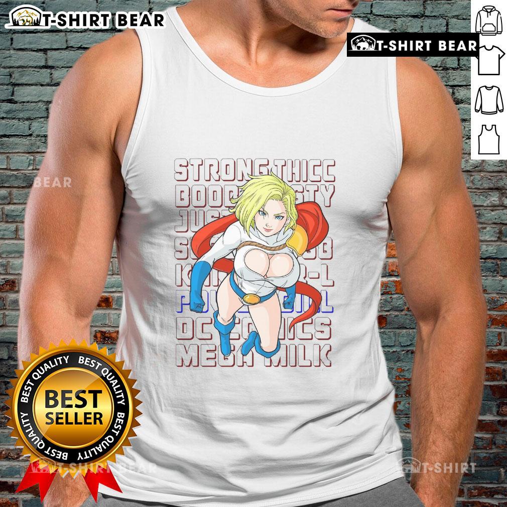 Top Power Girl Strong Thicc Tank Top Strong and stylish woman wearing a Top Power Girl Strong Thicc Tank Top, showcasing her fitness and confidence.