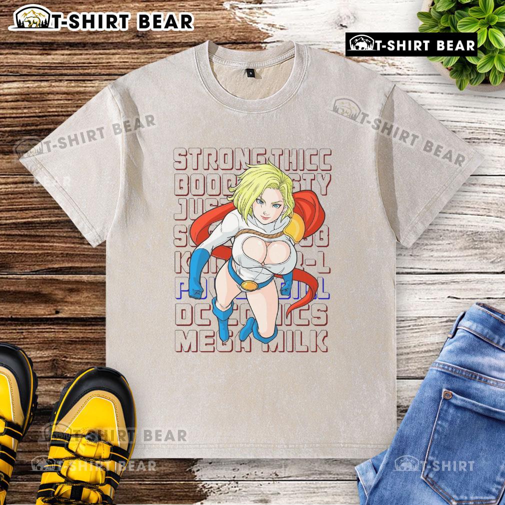 Top Power Girl Strong Thicc Washed T Shirt Top Power Girl Strong Thicc Washed T-Shirt featuring a bold graphic design on a soft, comfortable fit.