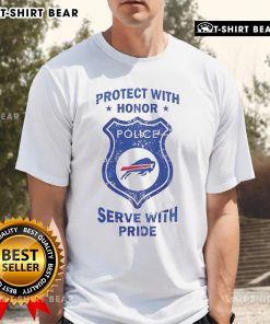 Alt Text: Top Protect With Honor Serve With Pride Buffalo Bills T-Shirt showcasing team spirit and pride in vibrant colors.
