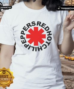 Top Red Hot Chilli Peppers Ladies Tee featuring vibrant chili pepper graphic on a stylish women's t-shirt.