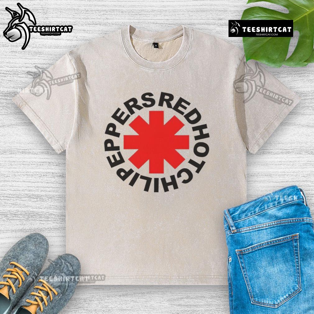 Top Red Hot Chilli Peppers Washed T Shirt Alt Text: Top Red Hot Chilli Peppers washed t-shirt featuring vibrant band logo and classic fit for music fans.