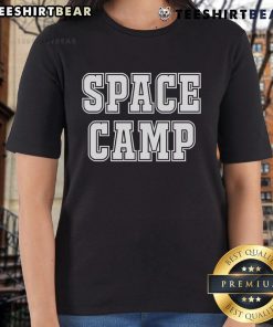 Top Retro 80s Space Camp University ladies tee featuring vibrant colors and classic design, perfect for nostalgic fans.
