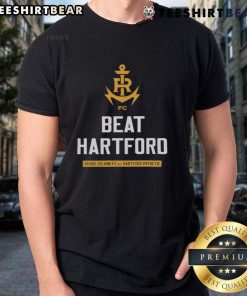 Alt Text: Top Rhode Island FC Beat Hartford T-Shirt featuring team logo and vibrant design, perfect for fans of Rhode Island FC.