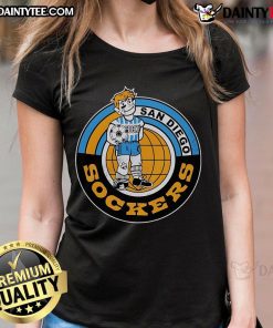 Top San Diego Sockers 1978 logo on a ladies tee, showcasing vintage sportswear style for fans of the team.