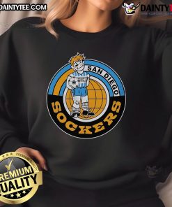 Top San Diego Sockers 1978 logo sweatshirt featuring vintage design and vibrant colors, perfect for soccer fans.