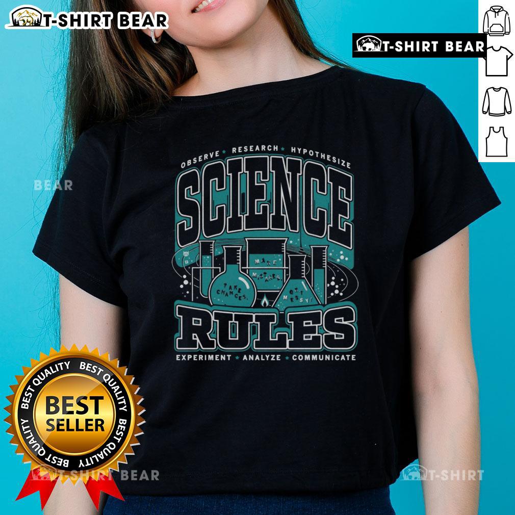 Top Science Rules Max Collegiate Ladies Tee Alt Text: Stylish Max Collegiate Ladies Tee featuring the Top Science Rules design, perfect for science enthusiasts and casual wear.