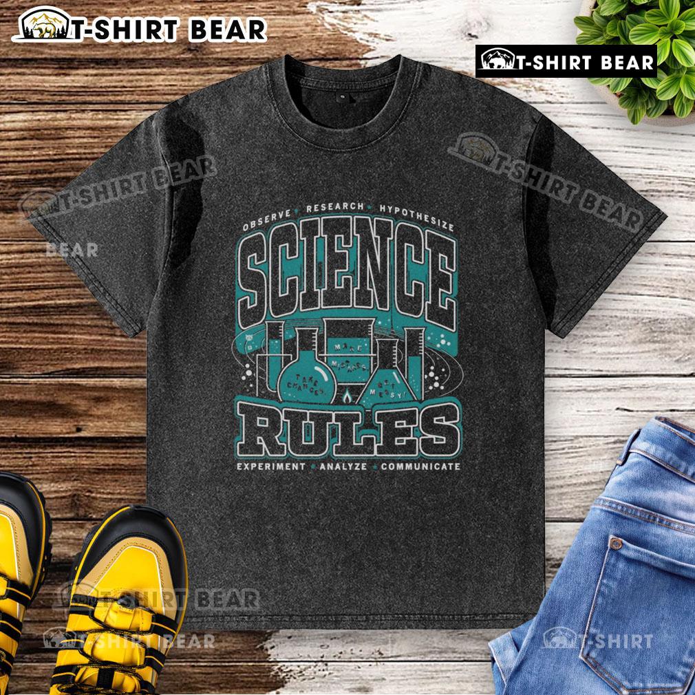 Top Science Rules Max Collegiate Washed T Shirt Max Collegiate washed T-shirt featuring top science rules design, perfect for science enthusiasts and casual wear.
