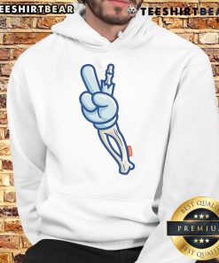 Alt Text: Peaceful skeleton in a hippie hoodie making a victory sign, showcasing a vibrant 'Top-Skelly' design.