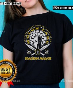Top Spartan March 2025 Ladies Tee for European Paratroopers Association featuring 'Molon Labe' design.