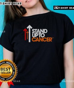 Alt Text: Top Stand Up to Cancer ladies tee featuring a stylish design and vibrant colors, perfect for raising awareness.