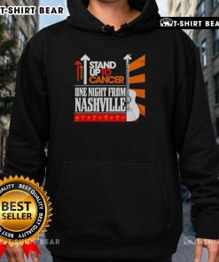 Stylish Stand Up To Cancer hoodie from the Nashville event, featuring bold graphics and a cozy design for supporters.