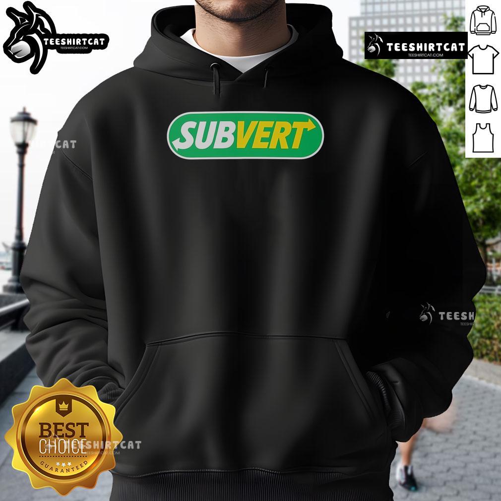 Top Subvert Subway Parody Logo Hoodie Top Subvert Subway Parody Logo Hoodie featuring a playful twist on the iconic subway logo design.