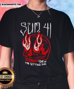 Top-Sum-41-Tour-Of-The-Setting-Sum-Skull-Ladies-Tee featuring a stylish skull design for fans of Sum 41.