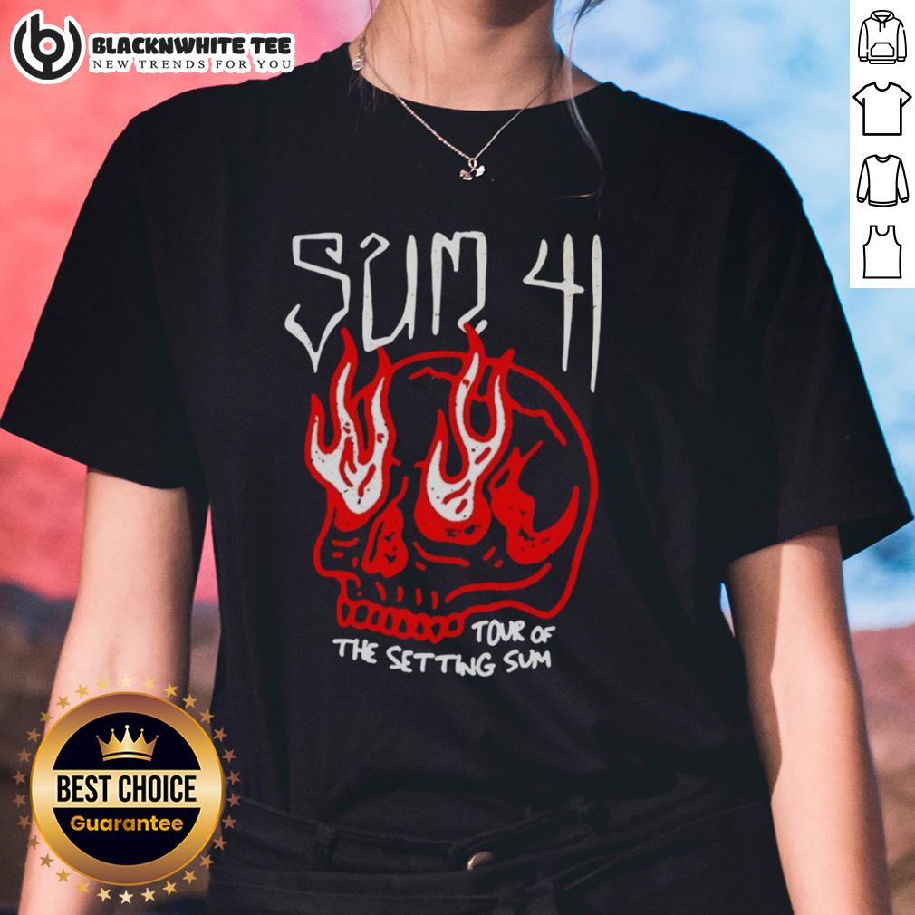Top Sum 41 Tour Of The Setting Sum Skull Ladies Tee Top-Sum-41-Tour-Of-The-Setting-Sum-Skull-Ladies-Tee featuring a stylish skull design for fans of Sum 41.