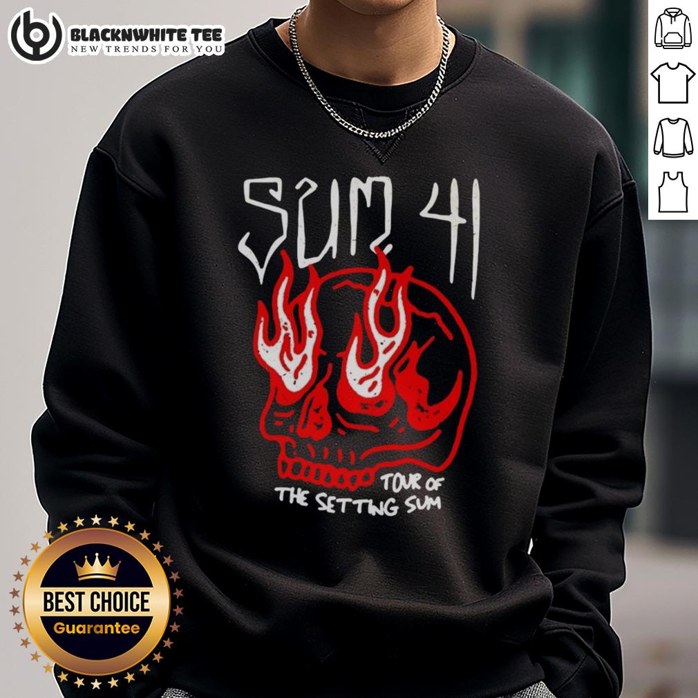Top Sum 41 Tour Of The Setting Sum Skull Sweatshirt Top-Sum-41 tour sweatshirt featuring a unique skull design, perfect for fans of the band and stylish casual wear.