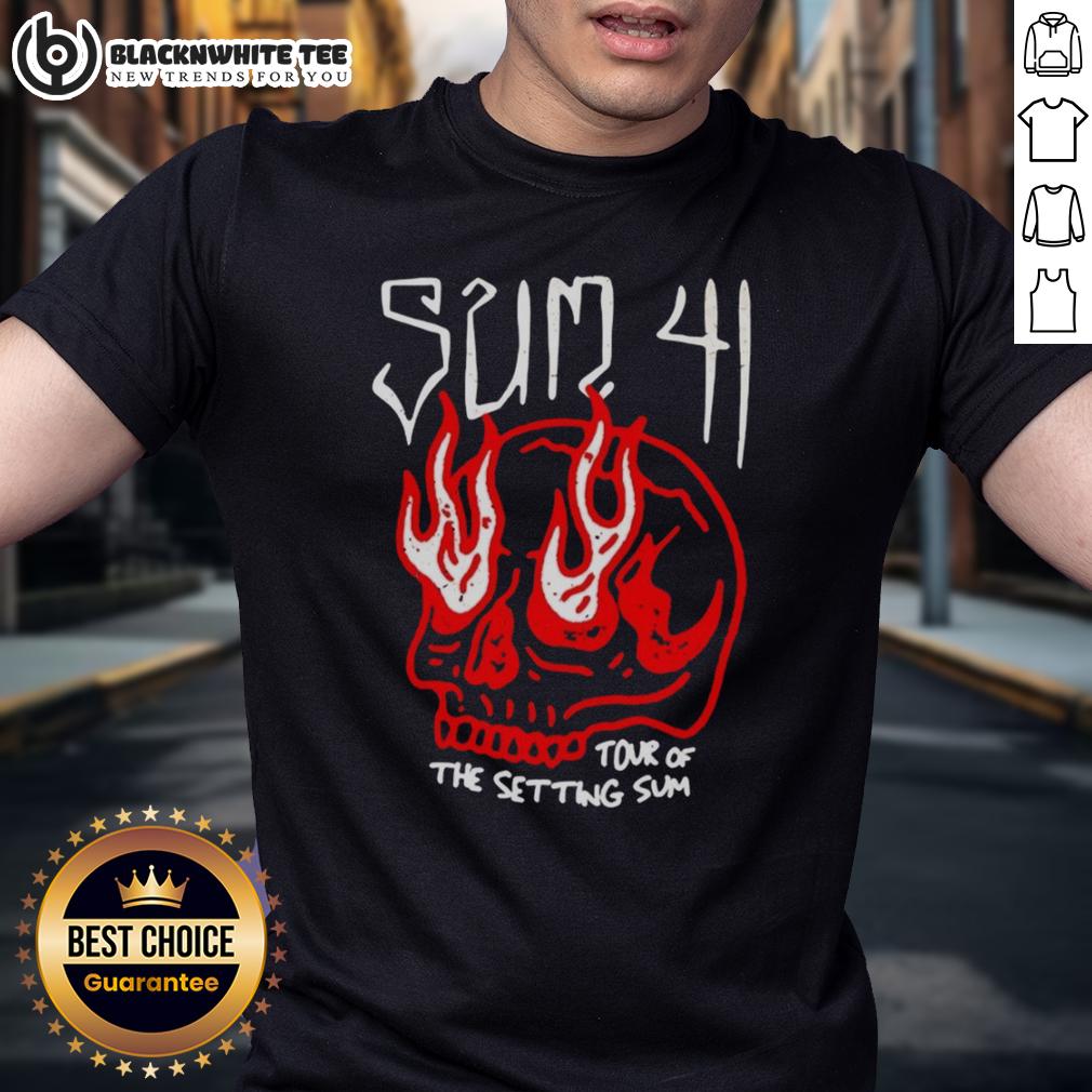 Top Sum 41 Tour Of The Setting Sum Skull T Shirt Sum 41 Tour Skull T-Shirt featuring bold graphics and vibrant colors, perfect for fans of the iconic rock band.