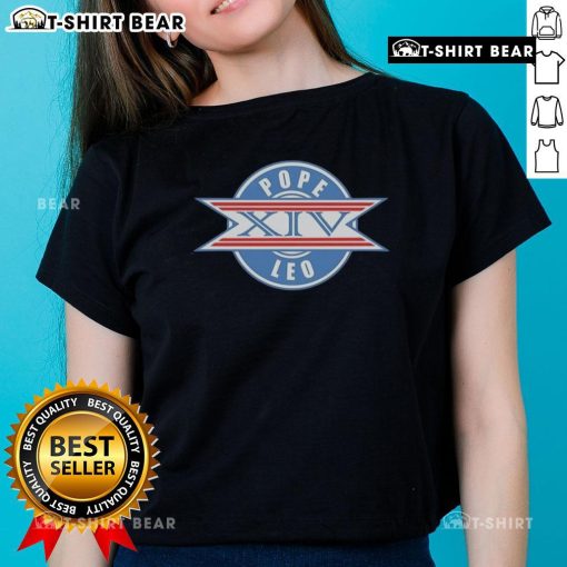 Top Super Bowl Pope XIV logo on a stylish ladies tee, perfect for game day fashion and fans.