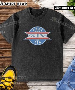 Top Super Bowl Pope XIV logo washed t-shirt featuring a vintage design for football fans and collectors.