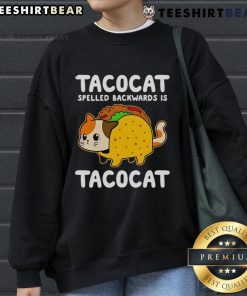 Cozy sweatshirt featuring 'Tacocat' design, perfect for cat lovers and fans of quirky fashion.