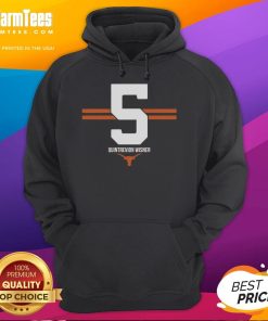 Alt Text: Texas Longhorns football Quintrevion Wisner 5-stripe hoodie in burnt orange, perfect for game day style.
