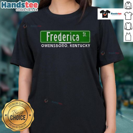 Top-The-Frederica-Street-Ladies-Tee in vibrant colors, showcasing a stylish design perfect for casual wear.