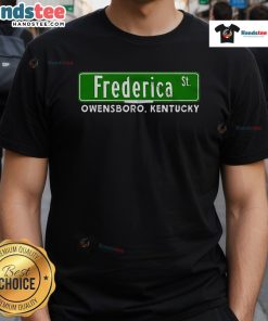 Top view of The Frederica Street T-Shirt featuring a stylish design and vibrant colors, perfect for casual wear.