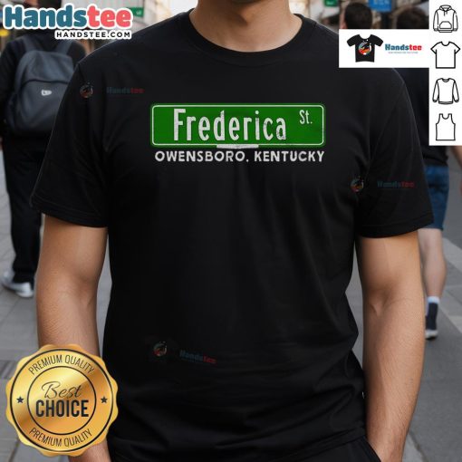 Top view of The Frederica Street T-Shirt featuring a stylish design and vibrant colors, perfect for casual wear.