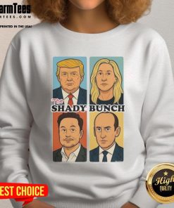 Top The Shady Bunch Donald Trump sarcastic comic sweatshirt featuring a humorous design perfect for political satire fans.