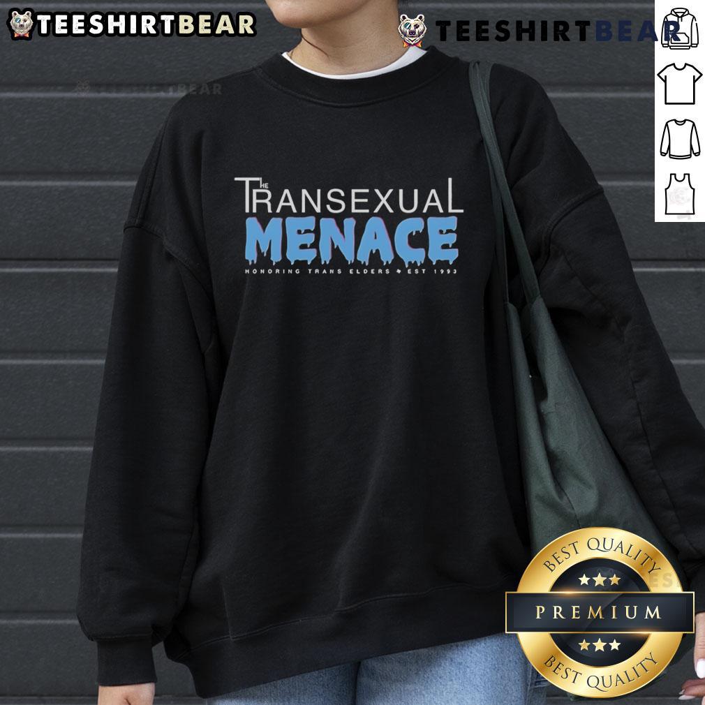 Top The Transexual Menace Texas Honoring Trans Elders Est 1993 Sweatshirt Top The Transexual Menace Texas sweatshirt honoring trans elders, established 1993, showcasing vibrant design and message.