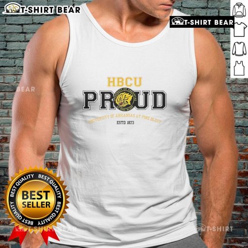 Top of University of Arkansas at Pine Bluff tank top, Est. 1873, celebrating HBCU pride in stylish design.