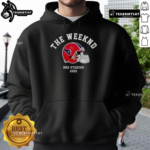 Stylish Top The Weeknd Houston Texans 2025 hoodie featuring team colors and logo, perfect for fans and fashion enthusiasts.