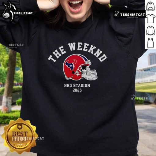 Alt Text: Top-The-Weeknd Houston Texans 2025 sweatshirt featuring bold graphics and a stylish design for fans.