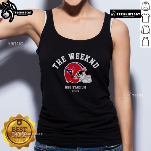 Top The Weeknd Houston Texans 2025 tank top featuring bold graphics and vibrant colors for fans of music and sports.