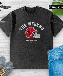 Top The Weeknd Houston Texans 2025 washed t-shirt featuring vibrant graphics and a stylish design for fans.