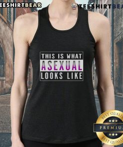 Asexual pride tank top featuring vibrant colors and bold text, perfect for showcasing asexual identity and pride.