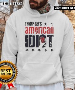 Top Trump Days American Idiot Hoodie featuring bold graphics and vibrant colors, perfect for fans of political satire.
