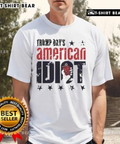 Top Trump Day's American Idiot T-Shirt featuring bold graphic design and vibrant colors for political statement apparel.